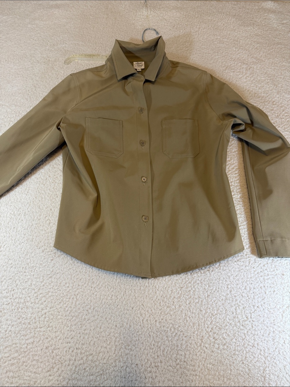 Margaret O'Leary Khaki Button-Up Shirt